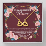 To My Girlfriend's Mom Infinity Heart Pendant Necklace - Mother's Day Gift For Girlfriend's Mom - Infinity Heart Necklace (18K Yellow Gold)
