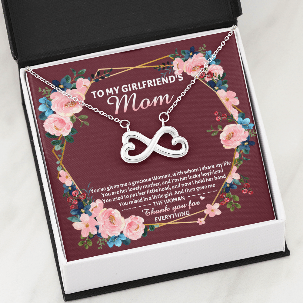 To My Girlfriend's Mom Infinity Heart Pendant Necklace - Mother's Day Gift For Girlfriend's Mom