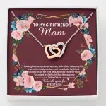 To My Girlfriend's Mom Interlocking Hearts Pendant Necklace - Mother's Day Gift For Girlfriend's Mom - Interlocking Hearts Necklace