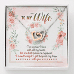 To My Wife From Husband Woman I Love With All My Heart Interlocking Hearts Pendant Necklace - Valentines Gift - Interlocking Hearts Necklace