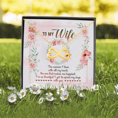 Alternative view of To My Wife From Husband The Woman I Love With All My Heart Infinity Heart Pendant Necklace - Valentines Gifts