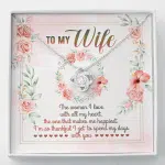 To My Wife From Husband The Woman I Love With All My Heart Love Knot Necklace - Valentines Necklace Gifts - Love Knot Necklace