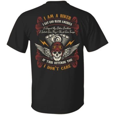 2VT. I Am A Biker I Say God Bless, Black, Unisex T-Shirt