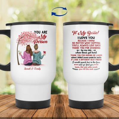 14 oz. White Travel Mug