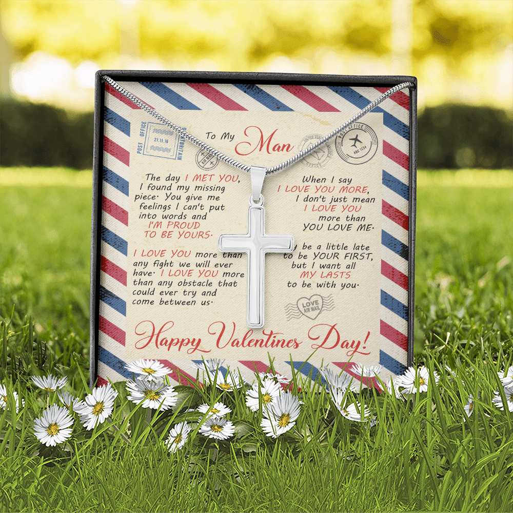 Valentines Gifts for Him to My Man the Day I Met You I Found My Missing Piece Artisan Crafted Cross Necklace Valentines Gifts for Him to My Man the Day I Met You I Found My Missing Piece Artisan Crafted Cross Necklace
