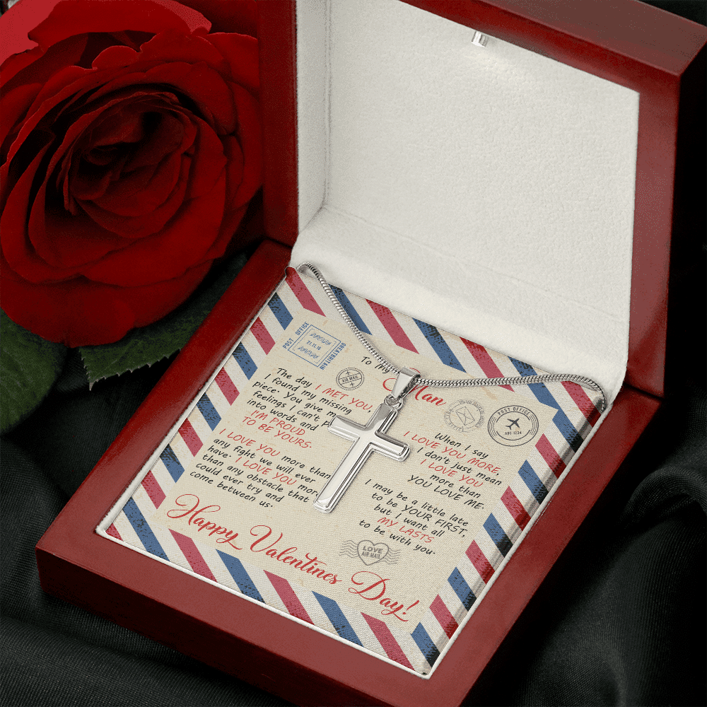 Valentines Gifts for Him to My Man the Day I Met You I Found My Missing Piece Artisan Crafted Cross Necklace Valentines Gifts for Him to My Man the Day I Met You I Found My Missing Piece Artisan Crafted Cross Necklace