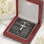 To My Boyfriend When You Wear This Cross Always Remember Christian Cross Pendant Necklace