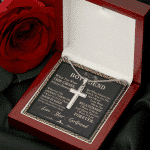 To My Boyfriend When You Wear This Cross Always Remember Christian Cross Pendant Necklace