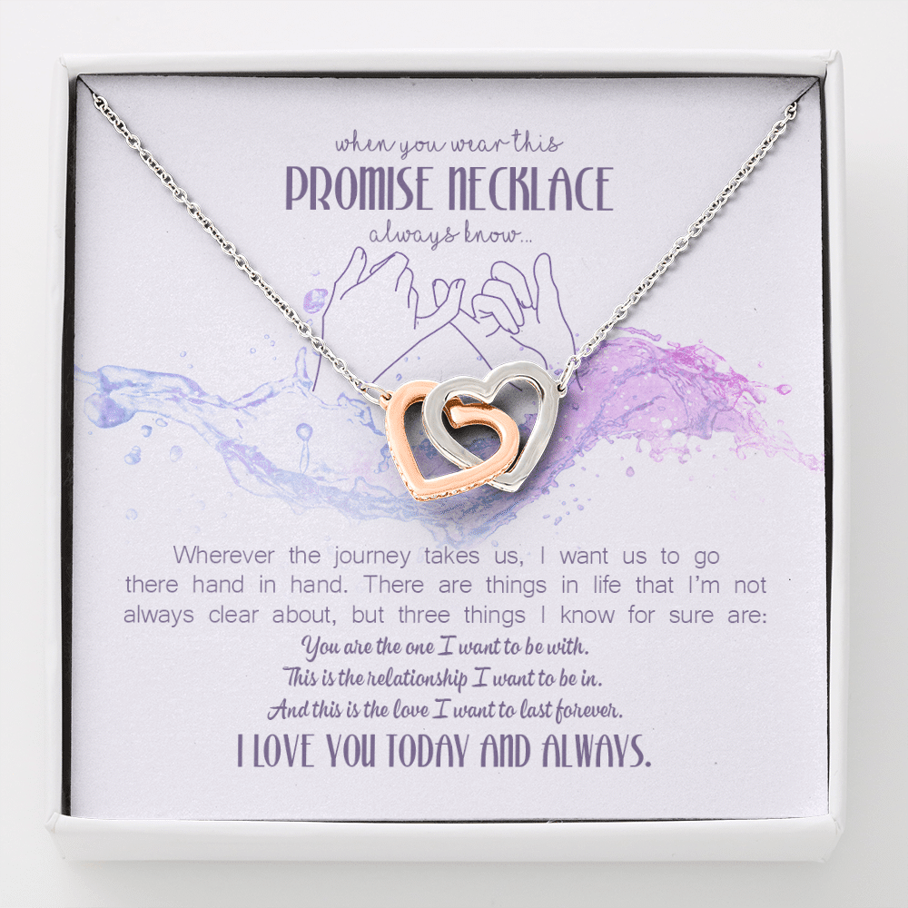 When You Wear This Promise Interlocking Hearts Pendant Necklace - Jewelry Gifts For Her Girlfriend Wife - Interlocking Hearts Necklace