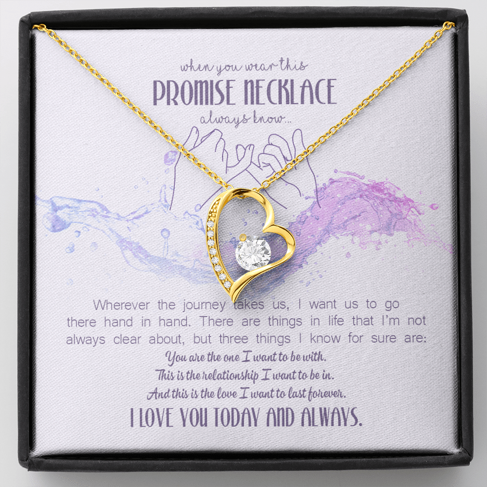 When You Wear This Promise Necklace Forever Love Pendant Necklace - Jewelry Gifts For Her Girlfriend Wife - Forever Love Necklace (18K Yellow Gold)