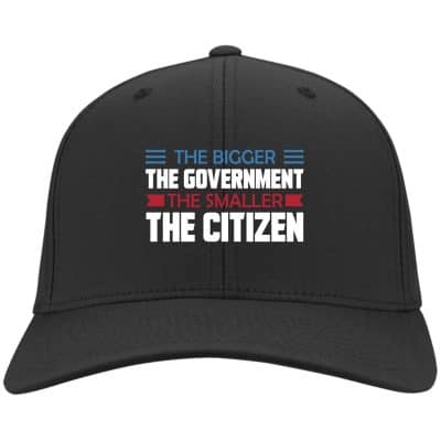 1VT. The Bigger The Government, Black, Twill Cap