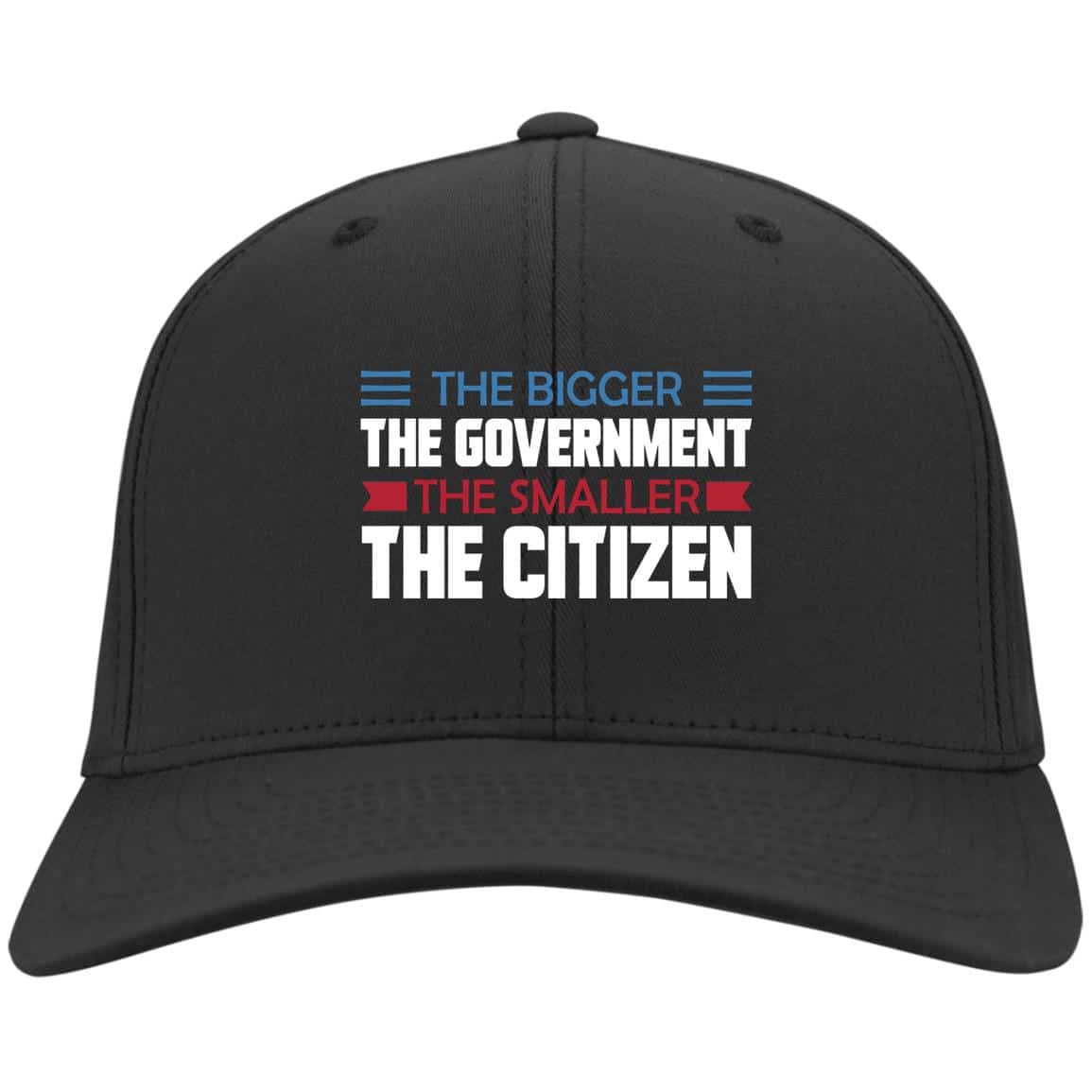 1VT. The Bigger The Government, Black, Twill Cap