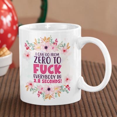 I Can Go From Zero To Fuck Everybody In 2.8 Seconds Funny Ceramic Coffee Mug - Travel Mug - Water Bottle