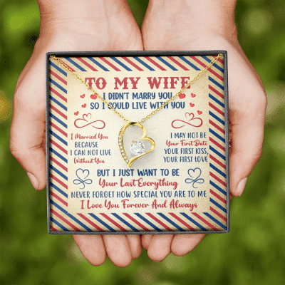 Valentines Gifts for Her To My Wife I Didn't Marry You so I Could Live with You Forever Love Pendant Necklace