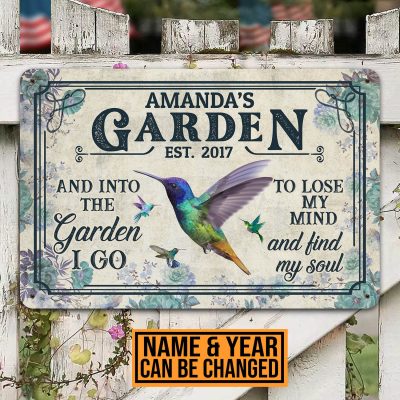 Personalized And Into The Garden I Go To Lose My Mind And Find My Soul Decorative Metal Sign - Outdoor Decor Farmhouse