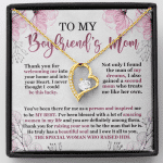To My Boyfriend's Mom Thank You For Welcoming Me Forever Heart Pendant Necklace - Forever Love Necklace (18K Yellow Gold)