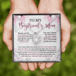 To My Boyfriend's Mom Thank You For Welcoming Me Forever Heart Pendant Necklace