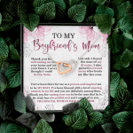 To My Boyfriend's Mom Thank You For Welcoming Me Interloking Hearts Pendant Necklace