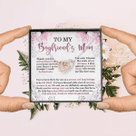 To My Boyfriend's Mom Thank You For Welcoming Me Interloking Hearts Pendant Necklace