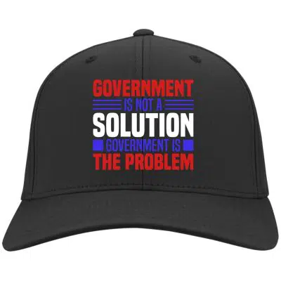 8 HG UU TIEN. Government Is Not The Solution (2), Black, Twill Cap