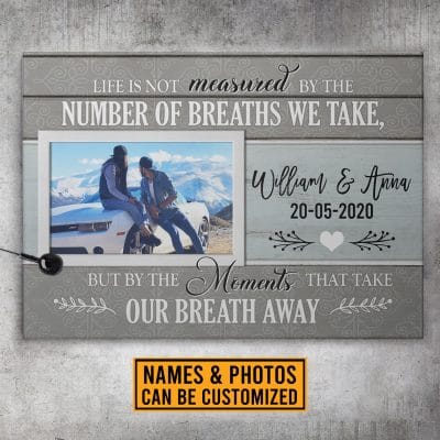 Personalized Photo Moments That Takes Our Breath Away Canvas Print - Gift Ideas For Couples Wall Art - Poster