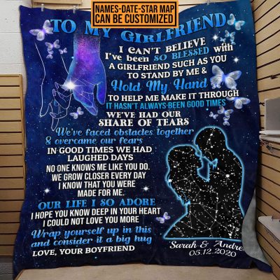 To My Girlfriend Personalized Star Map Blanket - Night Sky Custom Star Map For A Specific Date Gift For Her