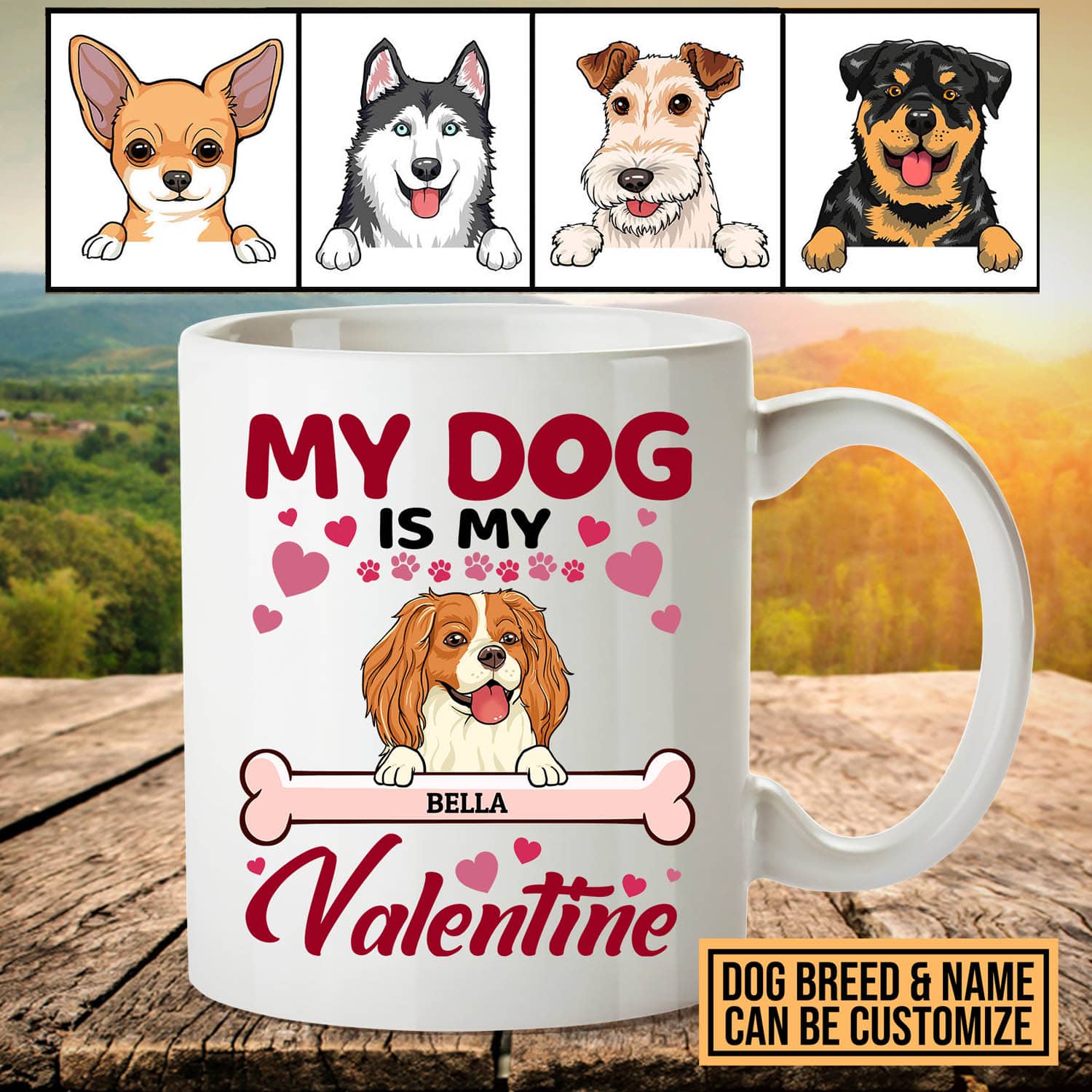 4VT. My Dog Is My Valentine Mug mk4