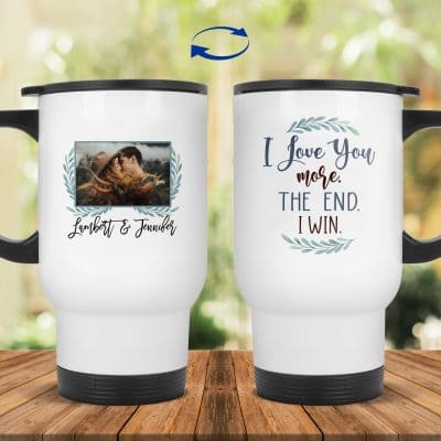 14 oz. White Travel Mug