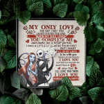 Jack and Sally Nightmare Before Christmas My Only Love The Day I Met You Valentines Love Knot Necklace