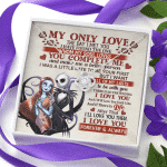 Jack and Sally Nightmare Before Christmas My Only Love The Day I Met You Valentines Love Knot Necklace