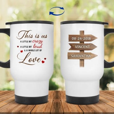 14 oz. White Travel Mug