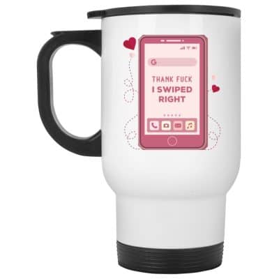 14 oz. White Travel Mug