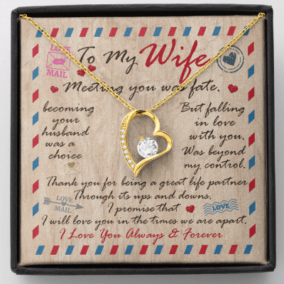 Husband to My Wife Meeting You Was Fate Becoming Your Husband Was a Choice Forever Love Pendant Necklace