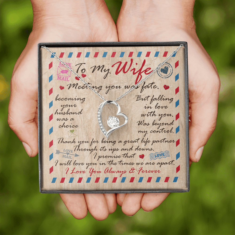 Husband to My Wife Meeting You Was Fate Becoming Your Husband Was a Choice Forever Love Pendant Necklace Husband to My Wife Meeting You Was Fate Becoming Your Husband Was a Choice Forever Love Pendant Necklace