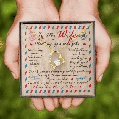 Husband to My Wife Meeting You Was Fate Becoming Your Husband Was a Choice Forever Love Pendant Necklace