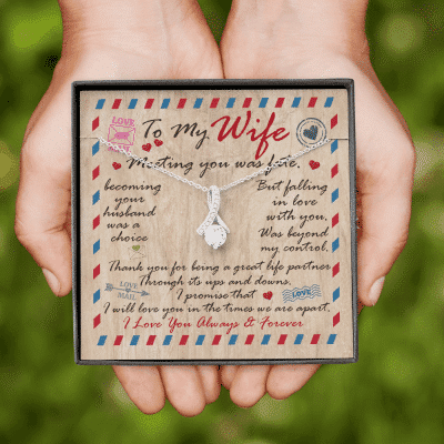 Husband to My Wife Meeting You Was Fate Becoming Your Husband Was a Choice Alluring Beauty Necklace