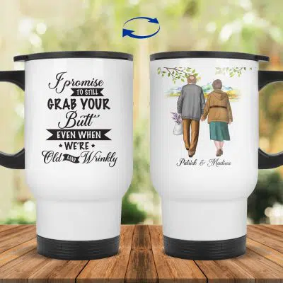 14 oz. White Travel Mug