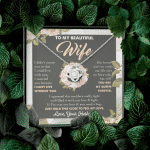 To My Beautiful Wife From Husband You Are My Queen Love Knot Necklace - Anniversary Valentines Necklace