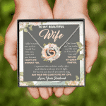 To My Beautiful Wife From Husband You Are My Queen Interlocking Hearts Pendant Necklace - Valentines Day Gift