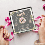 To My Beautiful Wife From Husband You Are My Queen Interlocking Hearts Pendant Necklace - Valentines Day Gift