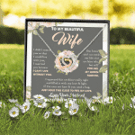 To My Beautiful Wife From Husband You Are My Queen Interlocking Hearts Pendant Necklace - Valentines Day Gift