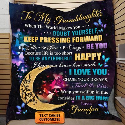 Gifts for Granddaughter Personalized When The World Makes You Doubt Yourself Keep Pressing Forward Fleece Blanket - Mink Blanket