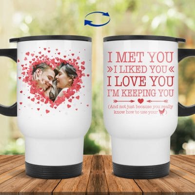 14 oz. White Travel Mug