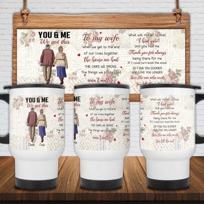 14 oz. White Travel Mug