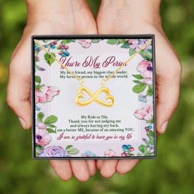 Alternative view of You're My Person My Best Friend My Biggest Cheerleader Infinity Heart Pendant Necklace - Bestie Gift Necklace