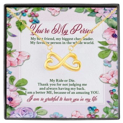 You're My Person My Best Friend My Biggest Cheerleader Infinity Heart Pendant Necklace - Bestie Gift Necklace