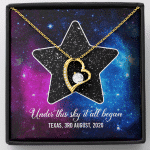 Custom Valentine Gifts Star Map Constellation Necklace Under This Sky It All Began Forever Love Pendant Necklace - Forever Love Necklace (18K Yellow Gold) Custom Valentine Gifts Star Map Constellation Necklace Under This Sky It All Began Forever Love Pendant Necklace - Forever Love Necklace (18K Yellow Gold)