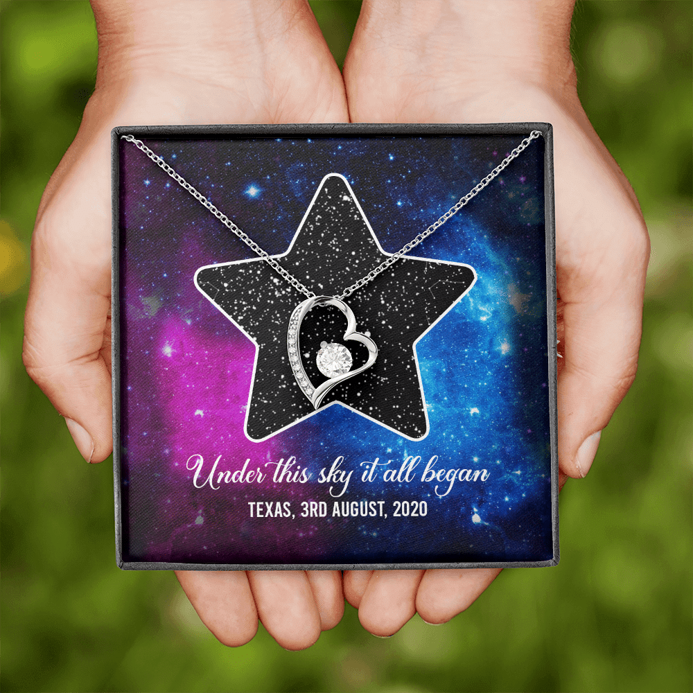 Custom Valentine Gifts Star Map Constellation Necklace Under This Sky It All Began Forever Love Pendant Necklace Custom Valentine Gifts Star Map Constellation Necklace Under This Sky It All Began Forever Love Pendant Necklace