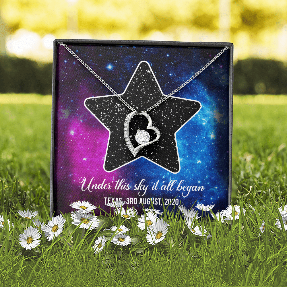 Custom Valentine Gifts Star Map Constellation Necklace Under This Sky It All Began Forever Love Pendant Necklace Custom Valentine Gifts Star Map Constellation Necklace Under This Sky It All Began Forever Love Pendant Necklace