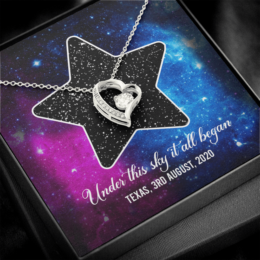 Custom Valentine Gifts Star Map Constellation Necklace Under This Sky It All Began Forever Love Pendant Necklace Custom Valentine Gifts Star Map Constellation Necklace Under This Sky It All Began Forever Love Pendant Necklace